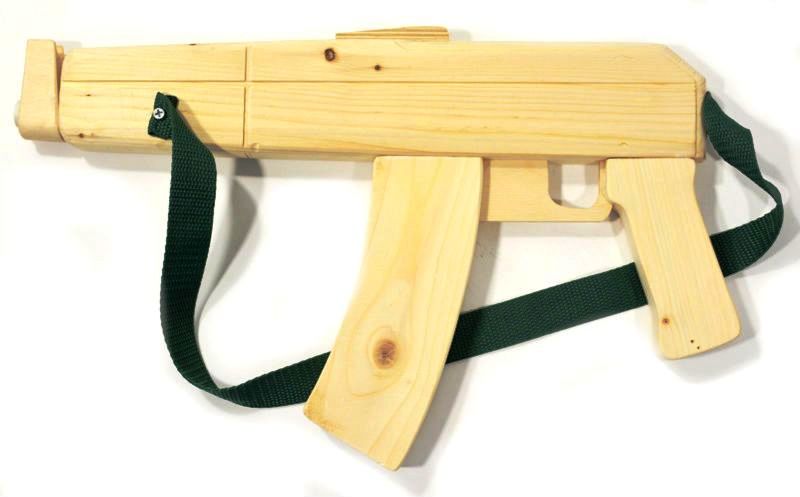 Набор из дерева. Автомат АК-47CS/GO-65 см, пистолет резинкострел-17см, 2 ножа