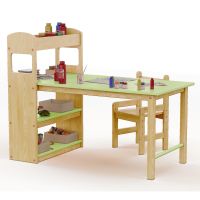 Деревянный письменный стол-парта для школьника (Зелёный)