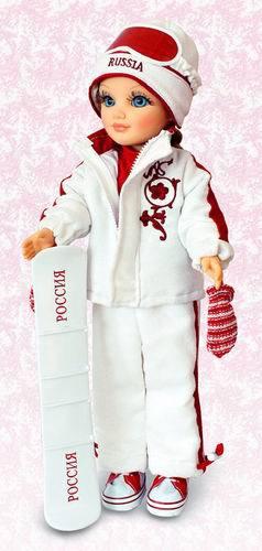 Олимпийская кукла Анастасия со сноубордом