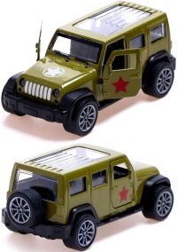 Игрушечная военная машинка Jeep Wrangler 9 см