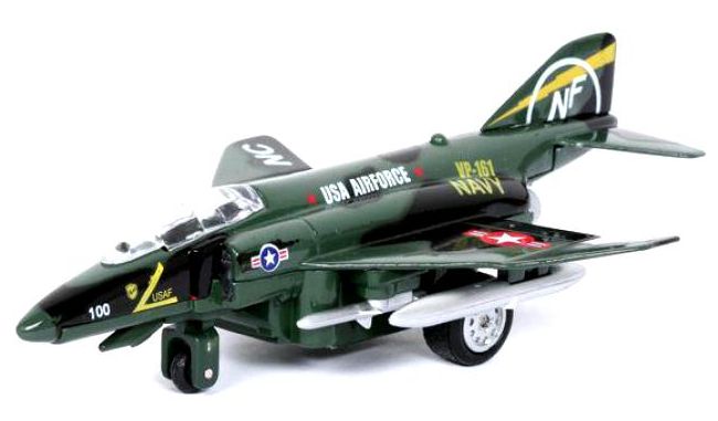 Игрушка военный самолет F-4 Фантом 13 см