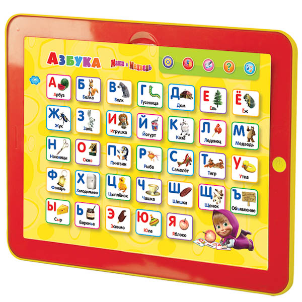 Детский развивающий планшет с азбукой Маша и медведь