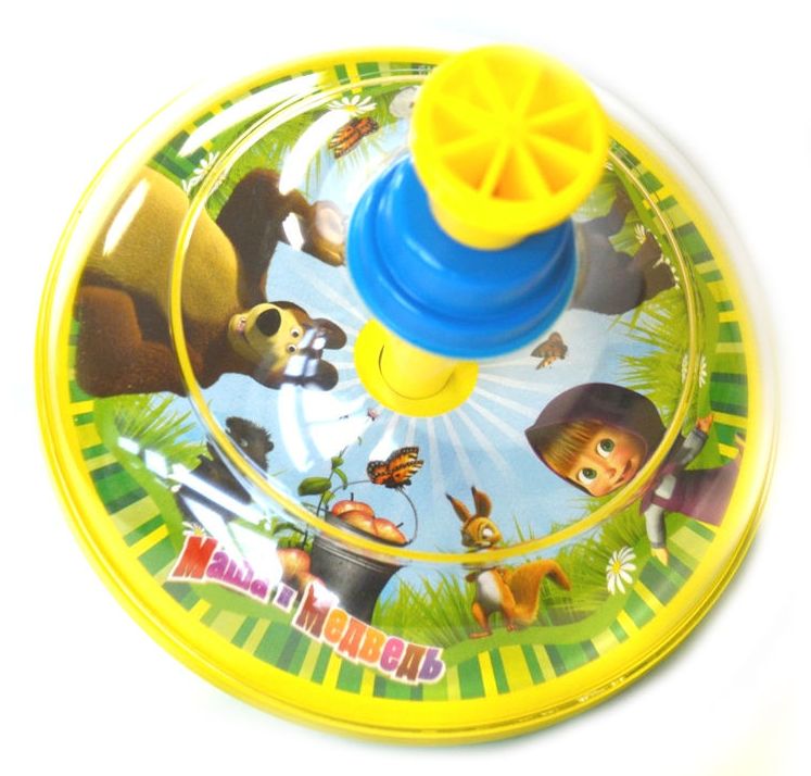 Игрушка юла Маша и Медведь с прозрачным куполом