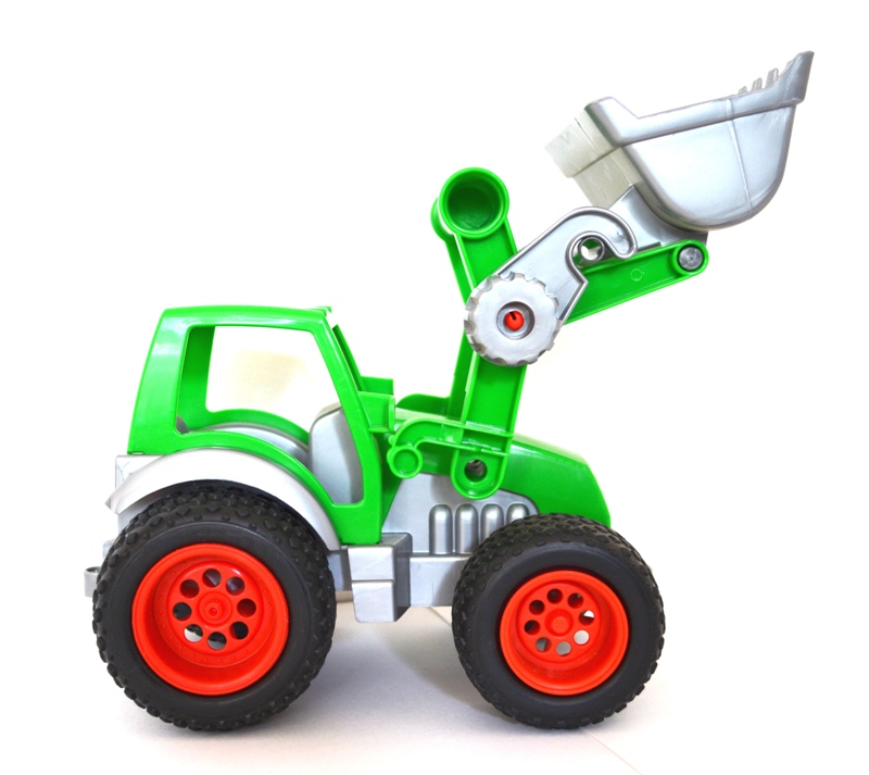 Игрушка трактор с резиновыми колесами и грейдером