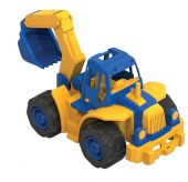 Игрушечный трактор колесный Богатырь с ковшом сини-желтый 51 см