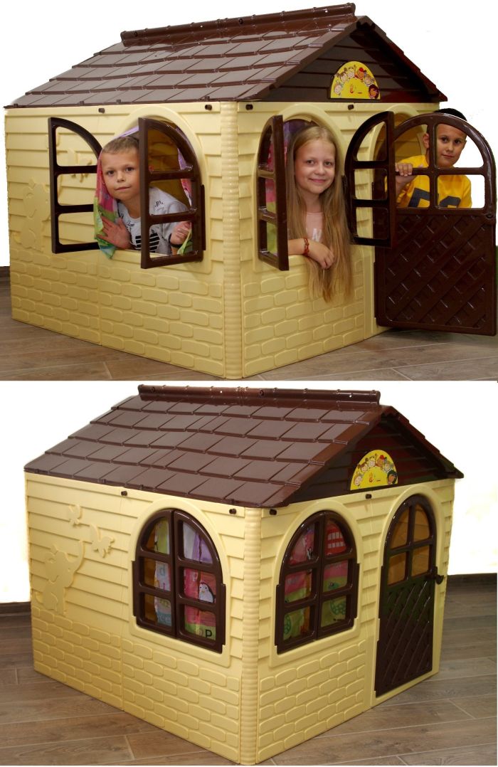 Детский пластиковый домик Шоколадный двойной