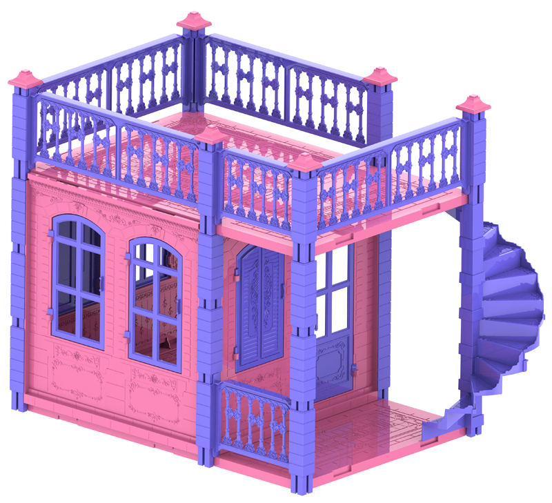 Домик для кукол Замок Принцессы 1 этаж розовый