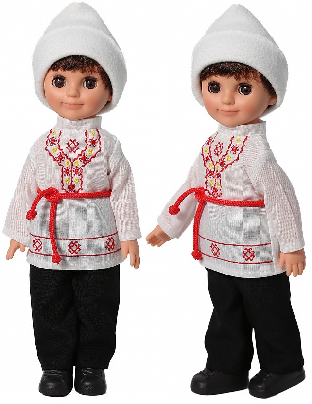 Мужской национальный чувашский костюм кукла - 30 см