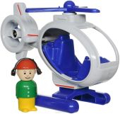 Детский игрушечный вертолет с пилотом синий