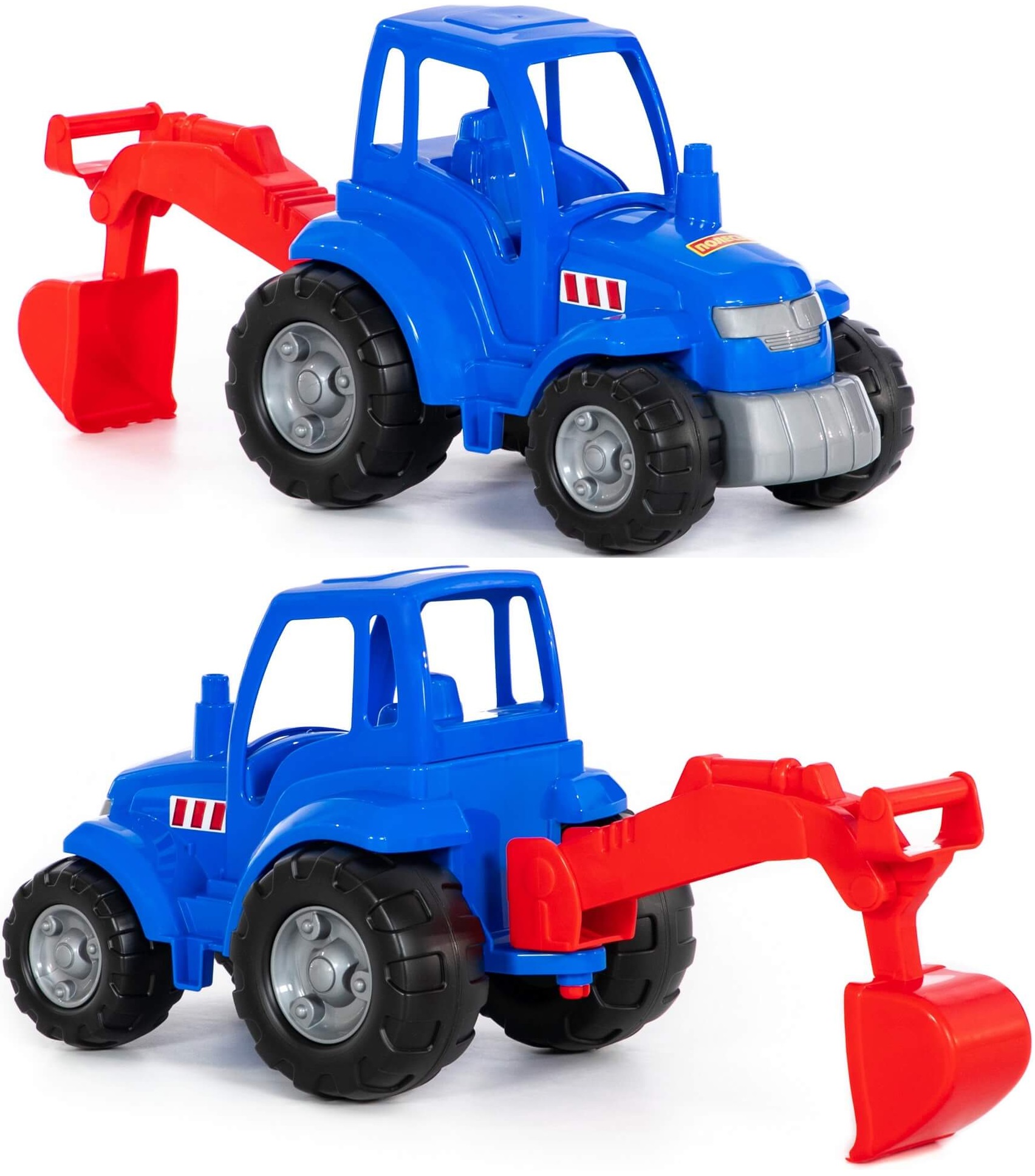 Игрушка синий трактор с копалкой 36 см