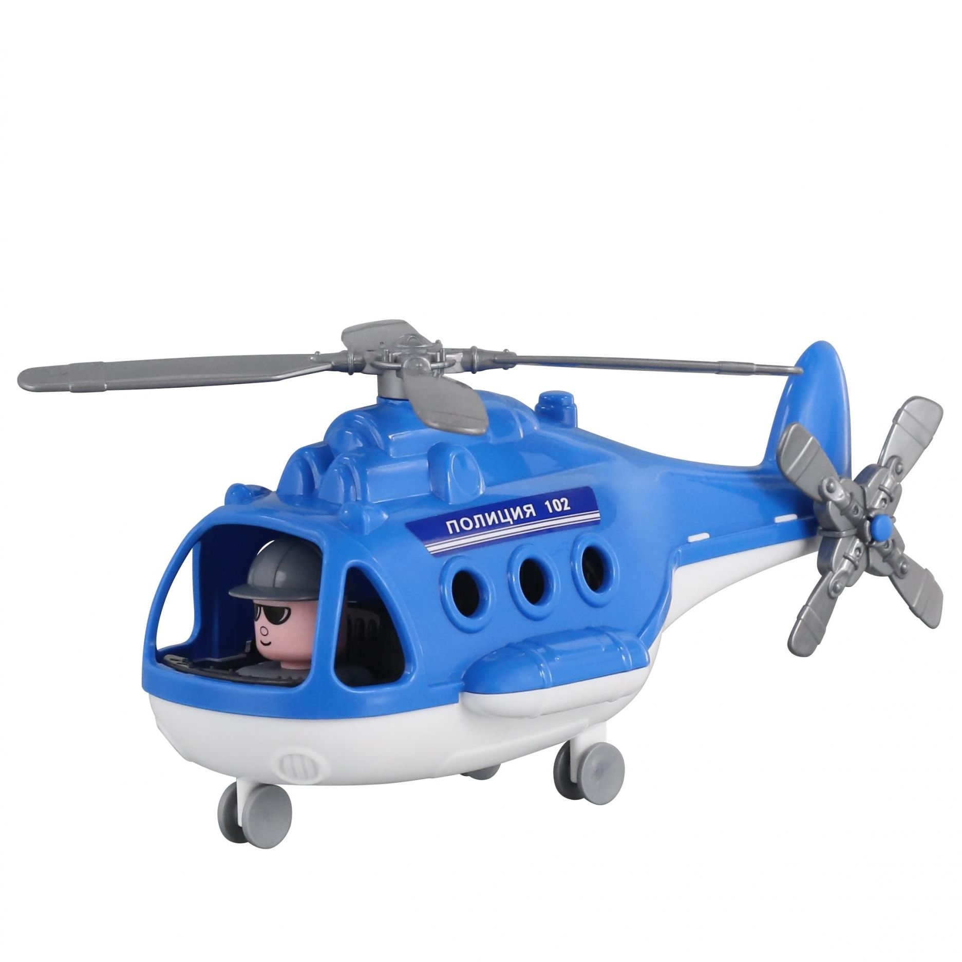 Вертолет полиции синий